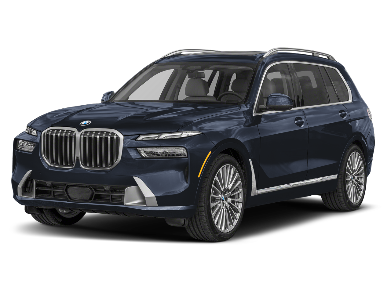 2027 BMW X7 xDrive40i in Carbon Black Metallic — front three-quarter view